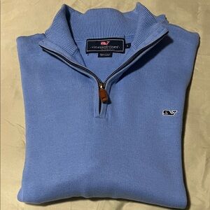 Vineyard Vines Light Blue Zip-Up Sweater
